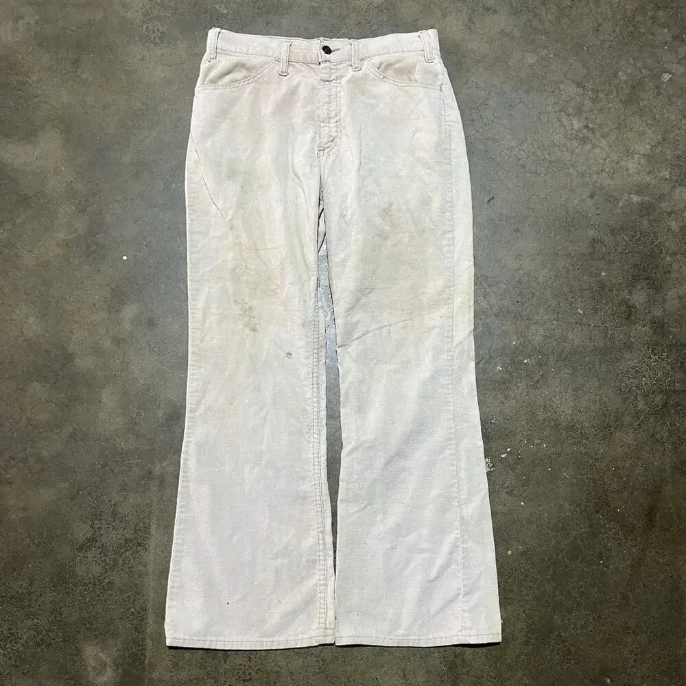 Vintage 70s Levi’s 646 Cream Bell Bottom Corduroys 31x29